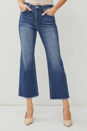 Risen Jeans - High Rise Crop Straight Jeans - RDP5572