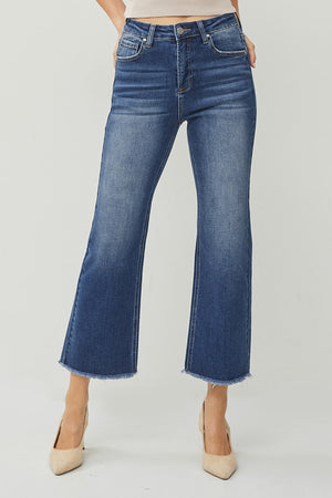 Risen Jeans - High Rise Crop Straight Jeans - RDP5572