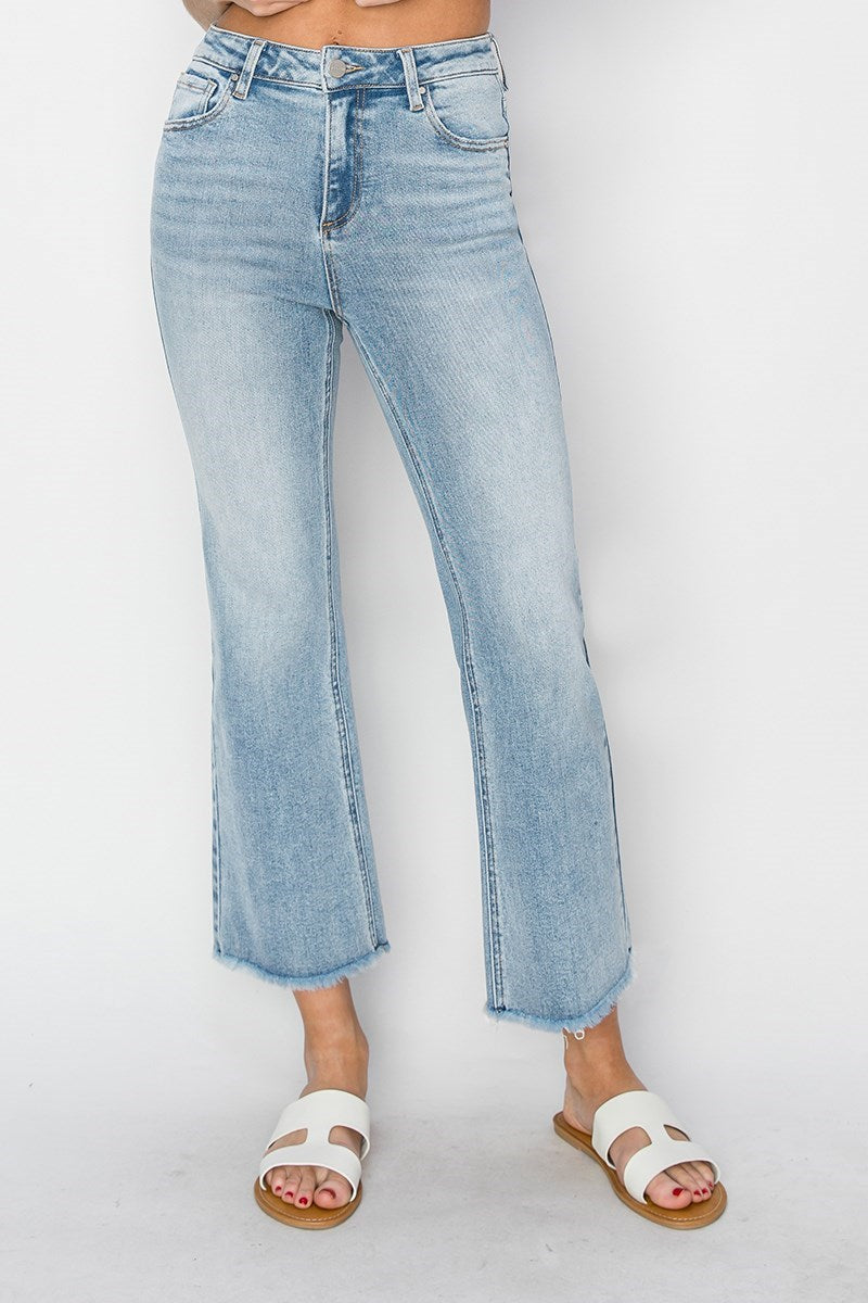 Risen Jeans - High Rise Crop Straight Jeans - RDP5572 - SaltTree