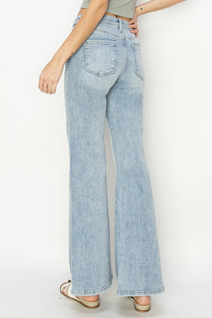 Rise Jeans - High Rise Front Draw String Wide Relaxed Jeans - Plus Size - RDP5753x