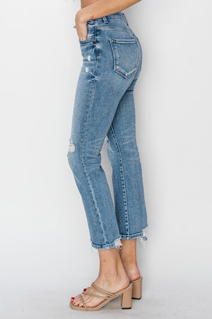 Risen Jeans - High Rise Distressed Ankle Straight Jeans - RDP5783 - SaltTree