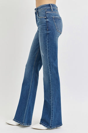 Risen Jeans - Tummy Control Mid Rise Flare Basic Jeans - RDP5788