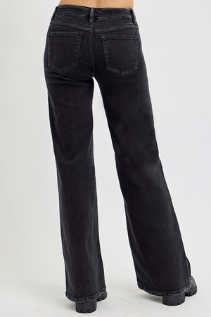 Risen Jeans - Mid Rise Wide Jeans With Front Patch Pocket - Plus Size - RDP5851x
