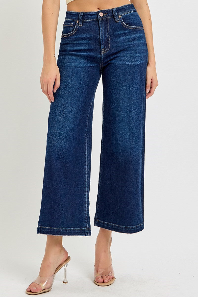 Risen Jeans - High Rise Crop Wide Jeans - RDP5921 - SaltTree