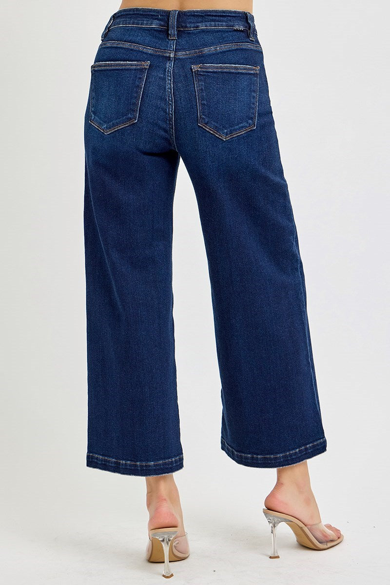 Risen Jeans - High Rise Crop Wide Jeans - RDP5921 - SaltTree