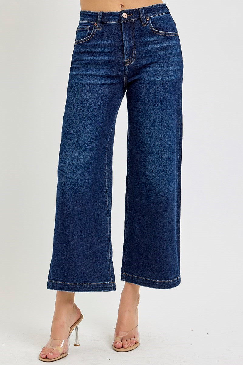 Risen Jeans - High Rise Crop Wide Jeans - RDP5921 - SaltTree