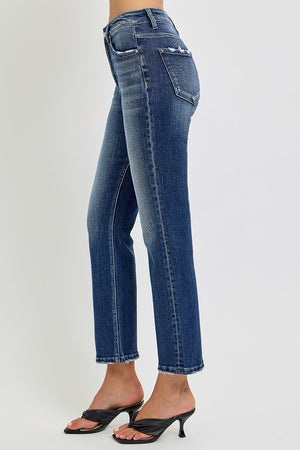 Risen Jeans - Tummy Control High Rise Crop Straight Jeans - RDP5922