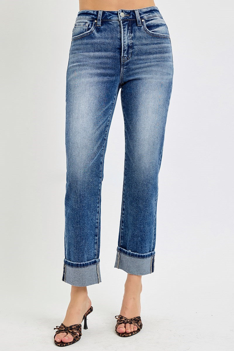 Risen Jeans - Tummy Control High Rise Crop Straight Jeans