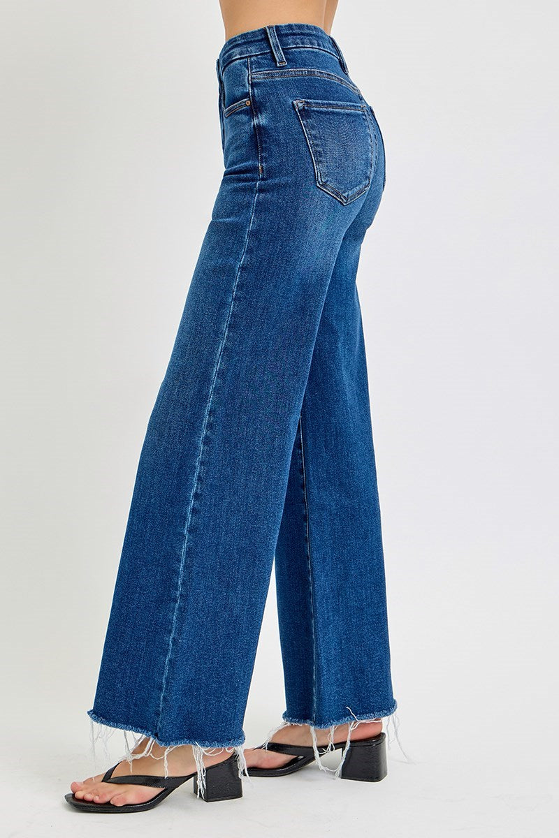 Risen Jeans - Tummy Control Mid Rise Wide Jeans - RDP5973 - SaltTree