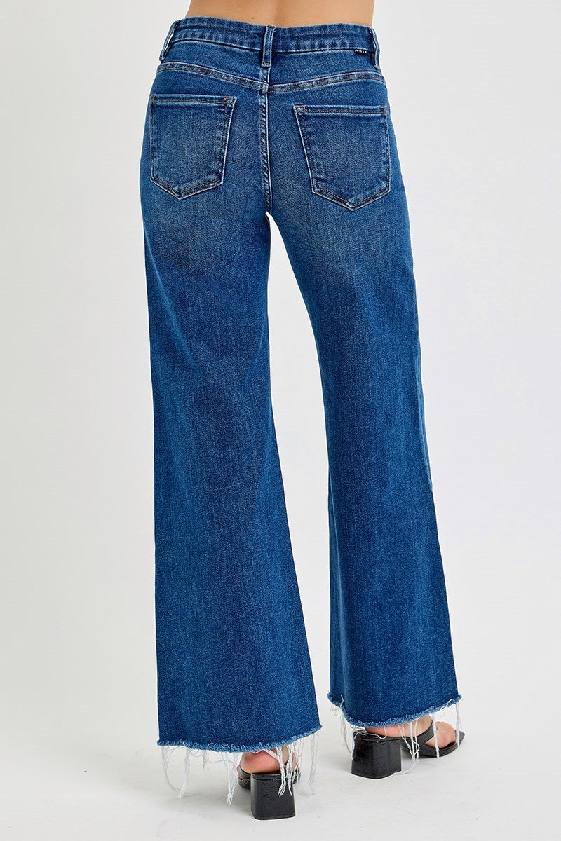 Risen Jeans - Tummy Control Mid Rise Wide Jeans - RDP5973 - SaltTree