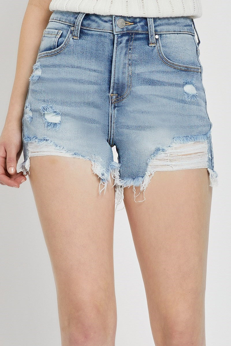 Risen Jeans - High Rise Distressed Shorts - RDS6089 - SaltTree