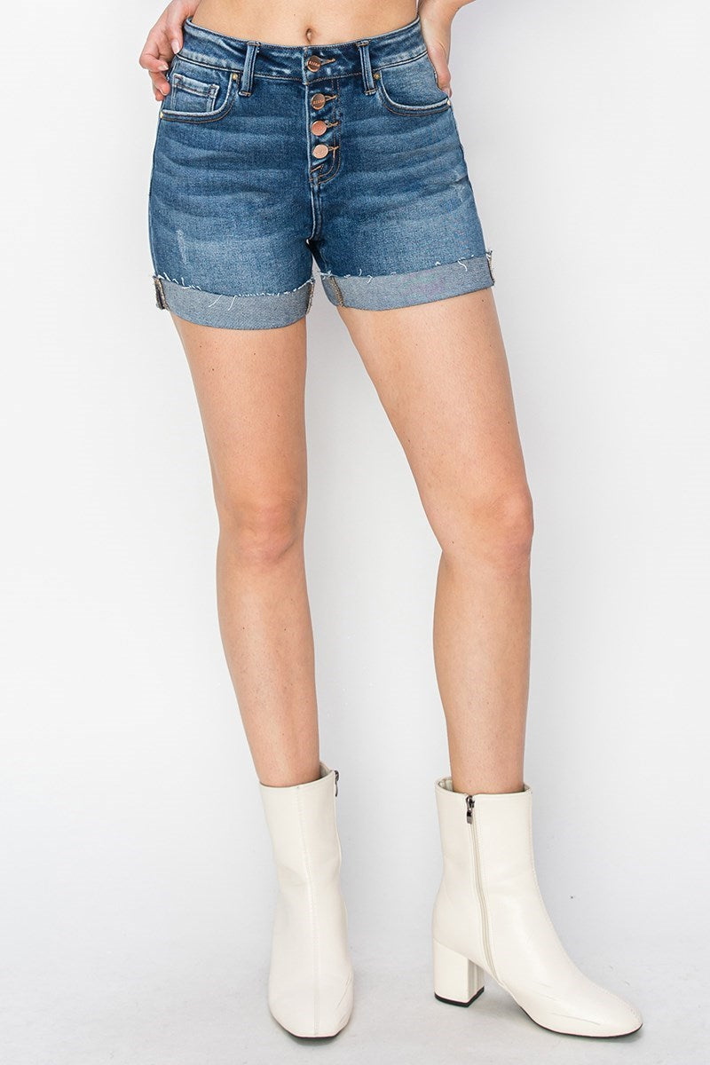 【suzen】Hinnit Low-Rise Shorts NWT SO Low Rise Fray Cuff Shortie Shorts Low Rise Denim