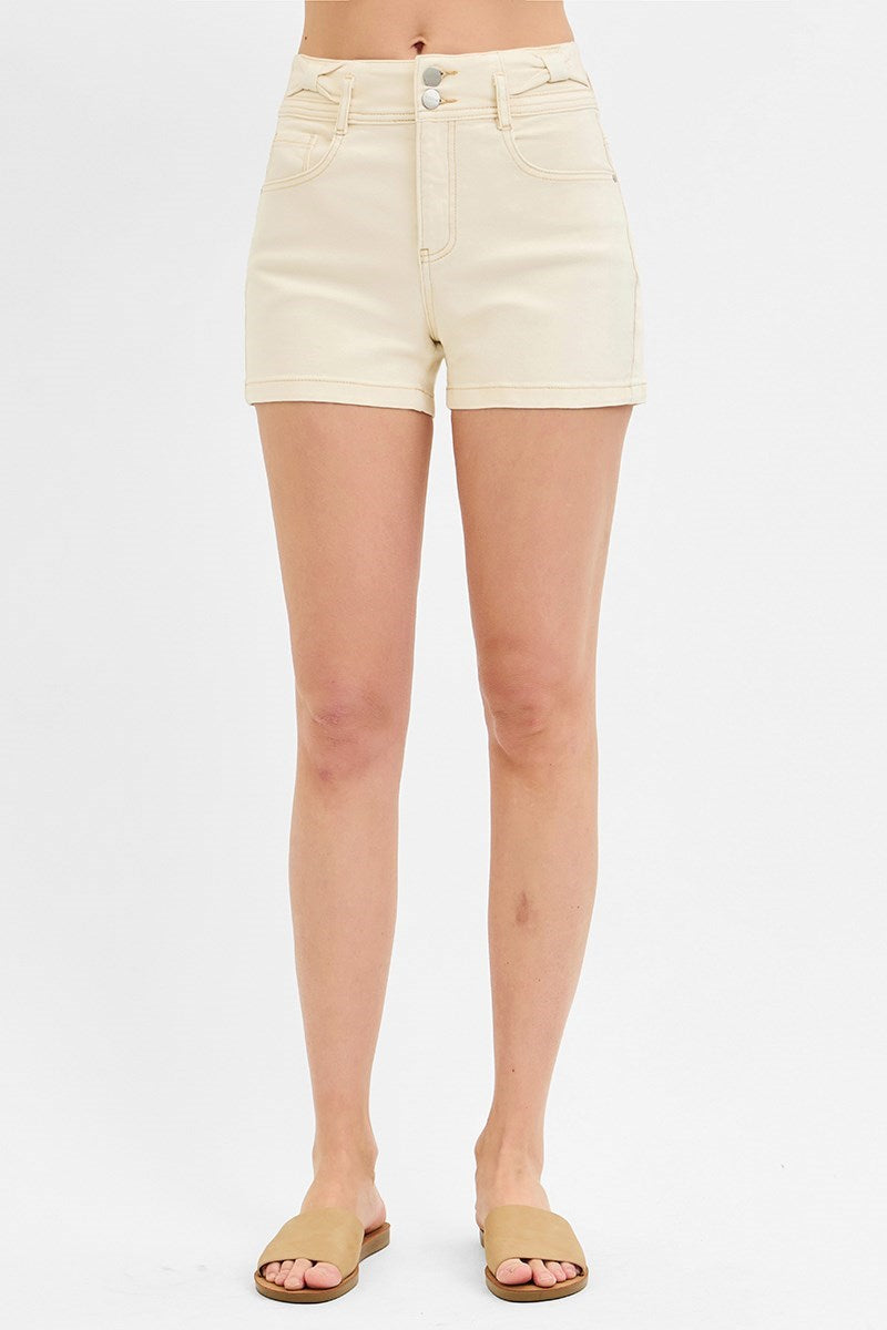 Risen Jeans - Tummy Control High Rise Bow Detailed Shorts - RDS6370 - SaltTree