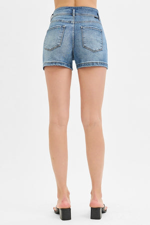 Risen Jeans - Tummy Control High Rise Bow Detailed Shorts - RDS6378