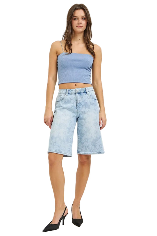 Risen Jeans - Slouch Bermuda in Floral Print (12" Inseam) - RDS6404