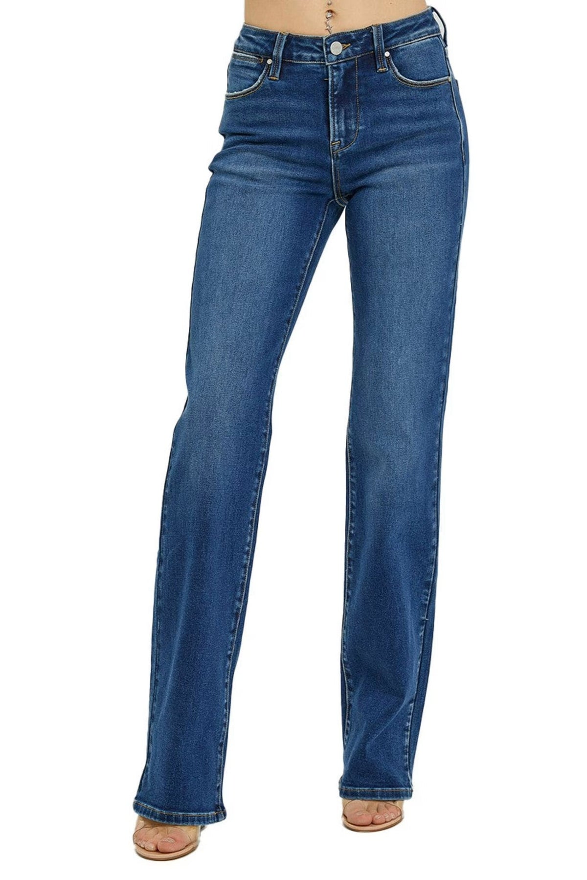 Risen Jeans - Mid Rise Long Straight Jeans - RDP5509 - SaltTree