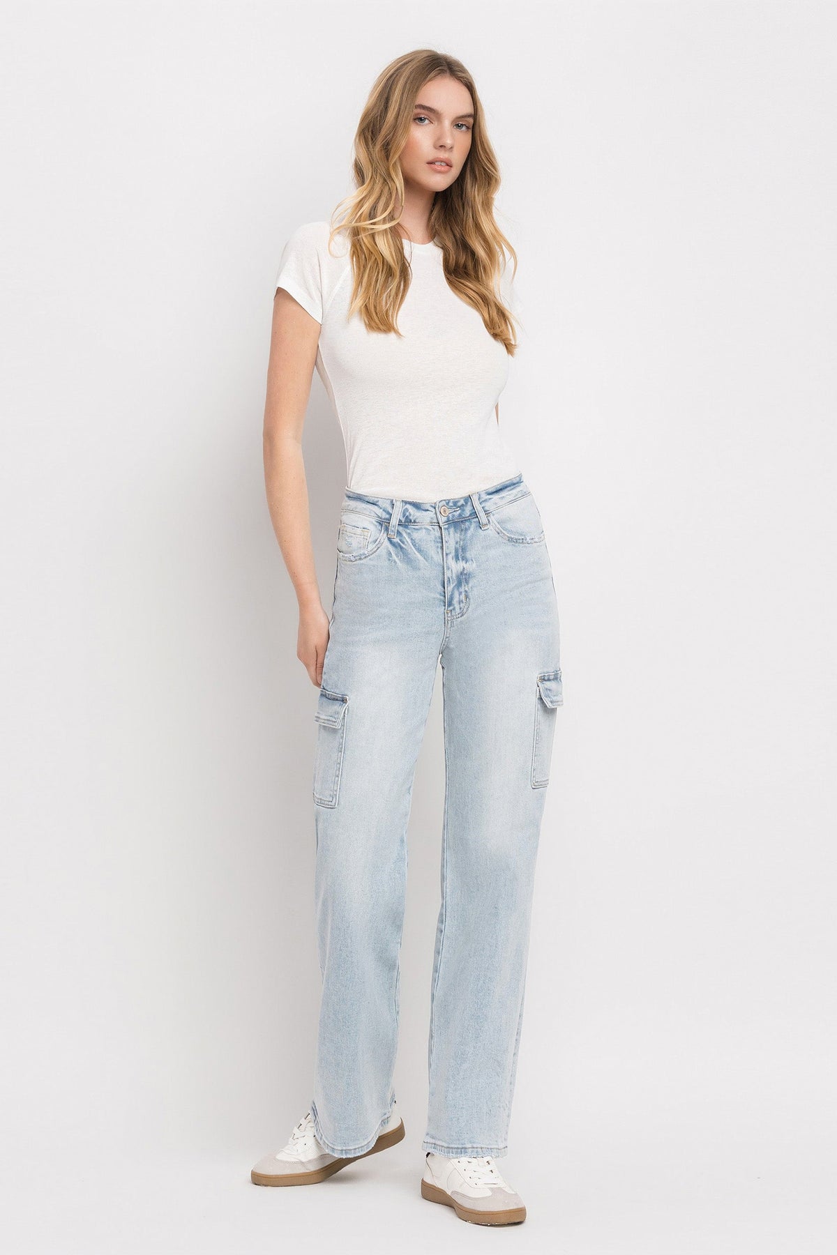 Vervet Denim - 90s Vintage Super High Rise Cargo Straight Jeans - T5790 - SaltTree