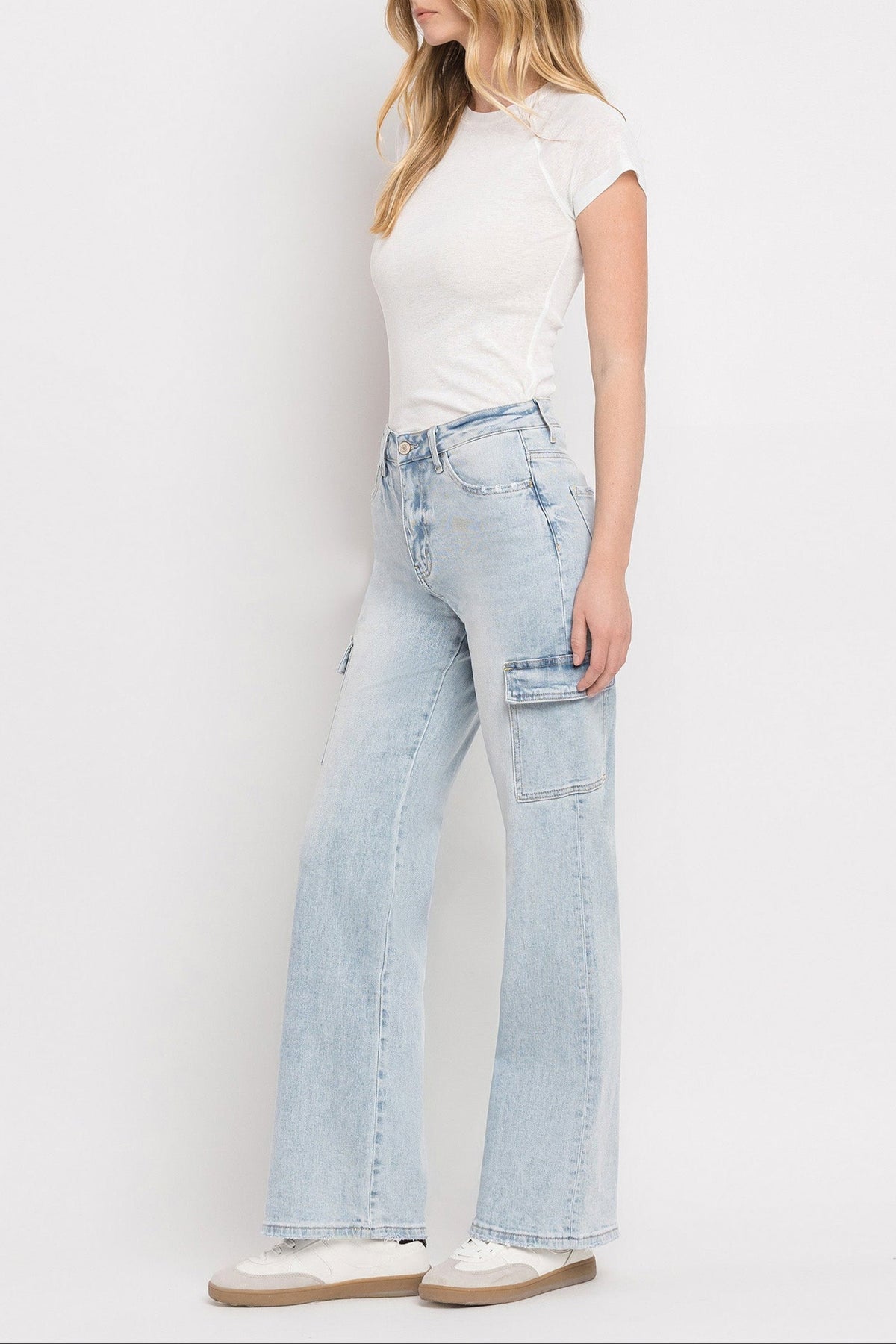 Vervet Denim - 90s Vintage Super High Rise Cargo Straight Jeans - T5790 - SaltTree