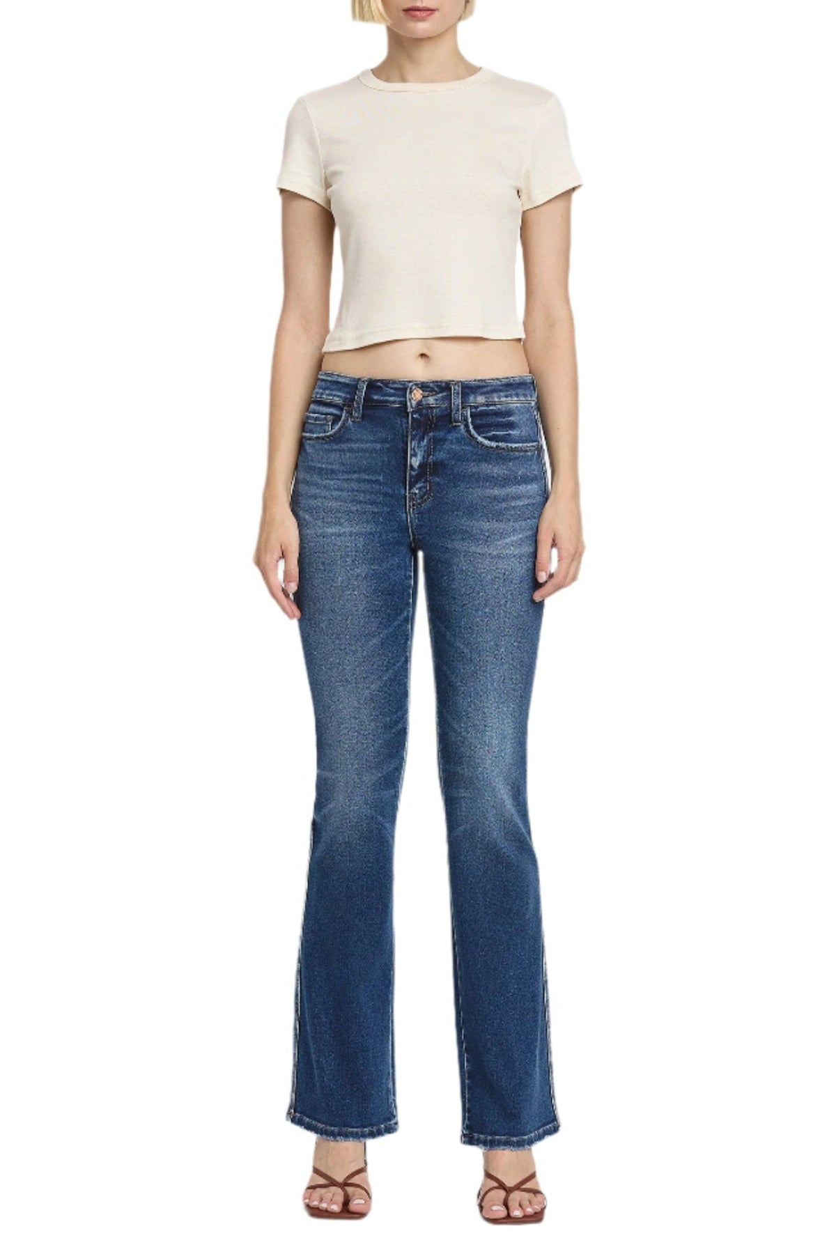 Vervet Denim - High Rise Full Length Bootcut Jeans - T6137 - SaltTree