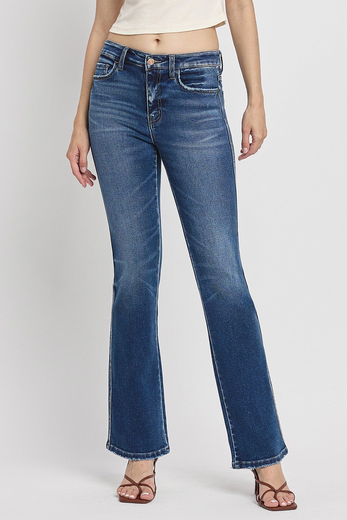 Vervet Denim - High Rise Full Length Bootcut Jeans - T6137 - SaltTree