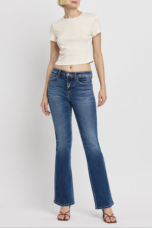 Vervet Denim - High Rise Full Length Bootcut Jeans - T6137