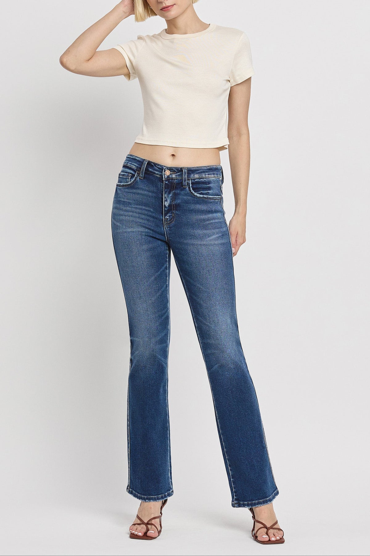 Vervet Denim - High Rise Full Length Bootcut Jeans - T6137 - SaltTree