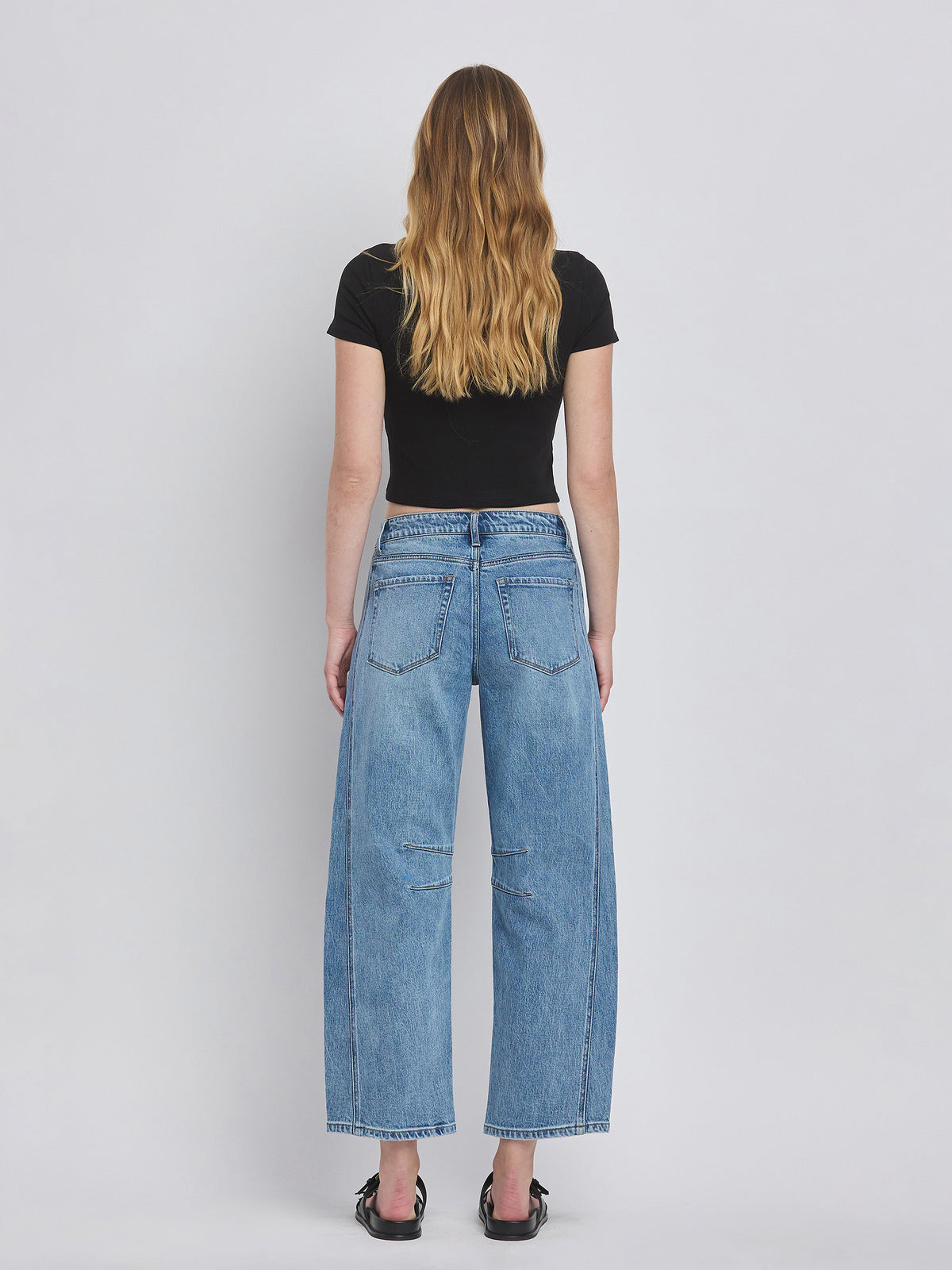 Vervet - High-Rise Dart Structured Fit Barrel Leg Jeans (27" Inseam) - T6514-SaltTree