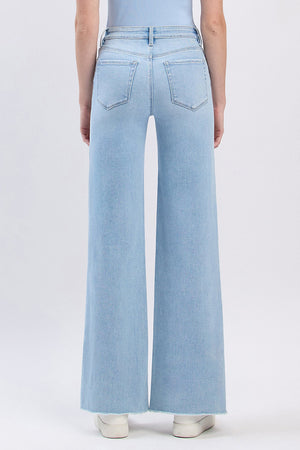 Vervet Denim - High Rise Hem Wide Leg Jeans - T6688