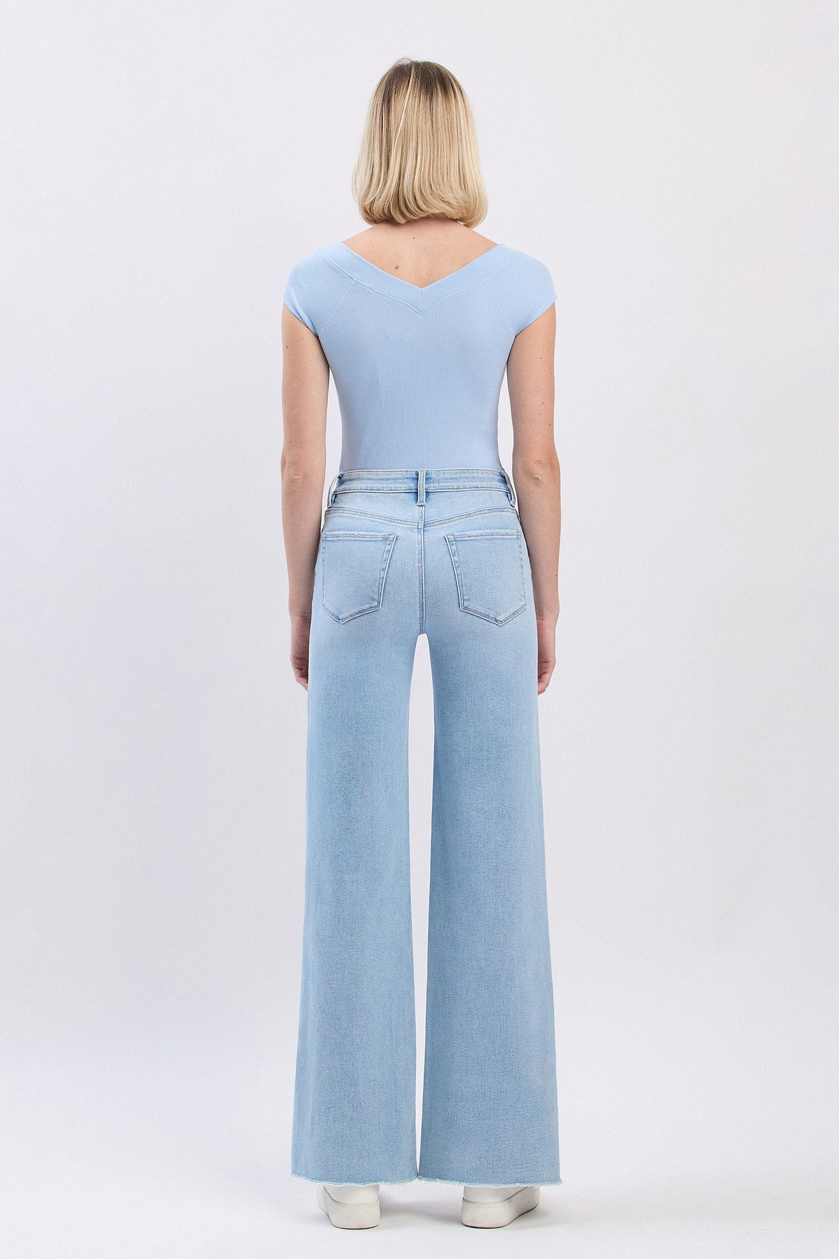 Vervet Denim - High Rise Hem Wide Leg Jeans - T6688 - SaltTree
