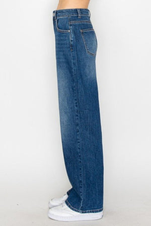 Wax Jean - Basic Straight Wide Leg Jeans - 90367 - SaltTree