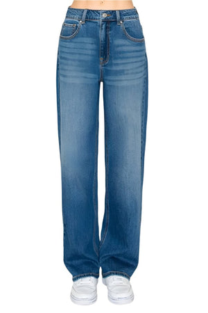 Wax Jean - Basic Straight Wide Leg Jeans - 90367 - SaltTree