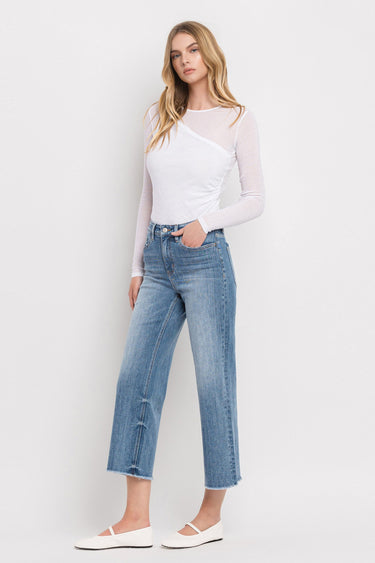 Vervet - Super High Rise Crop Wide Leg Jeans (26" Inseam) - V3541