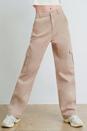 Wax Jeans - Twill Wide Leg Cargo Pants - 90339 - SaltTree