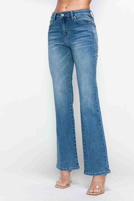 bytos Full Size Cat's Whiskers Mid Rise Bootcut Jeans - SaltTree