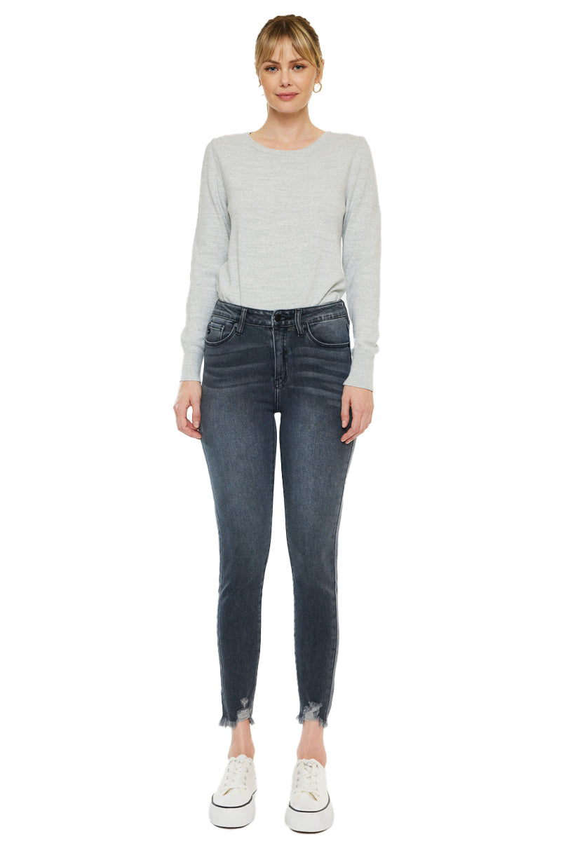 Kancan - ESTHER HIGH RISE ANKLE SKINNY JEANS - KC7274LG -ST - SaltTree