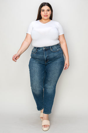 Judy Blue Full Size Tummy Control High Waist Slim Jeans - SaltTree