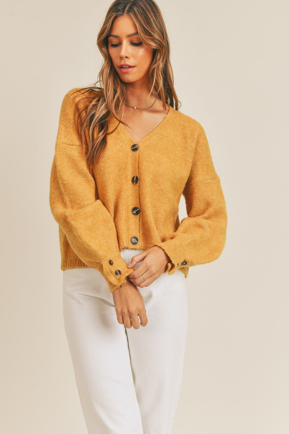 MABLE Long Sleeve Button Down Sweater Cardigan - SaltTree
