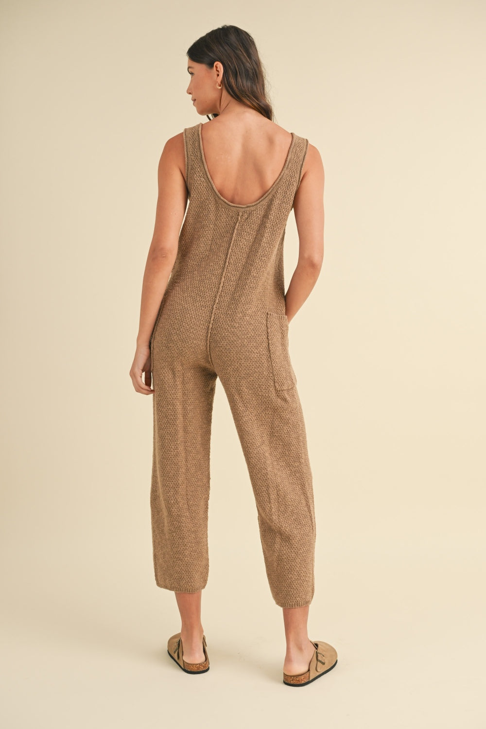 MABLE Sleeveless Knit Crop Jumpsuit with Pockets - SaltTree