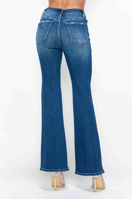 bytos Full Size High Rise Bootcut Jeans with Pockets - SaltTree
