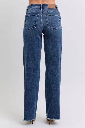 Judy Blue Full Size Raw Hem Mid Rise Jeans - 82640TD