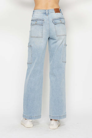 Judy Blue Full Size High Waist Straight Cargo Jeans - 88924TD