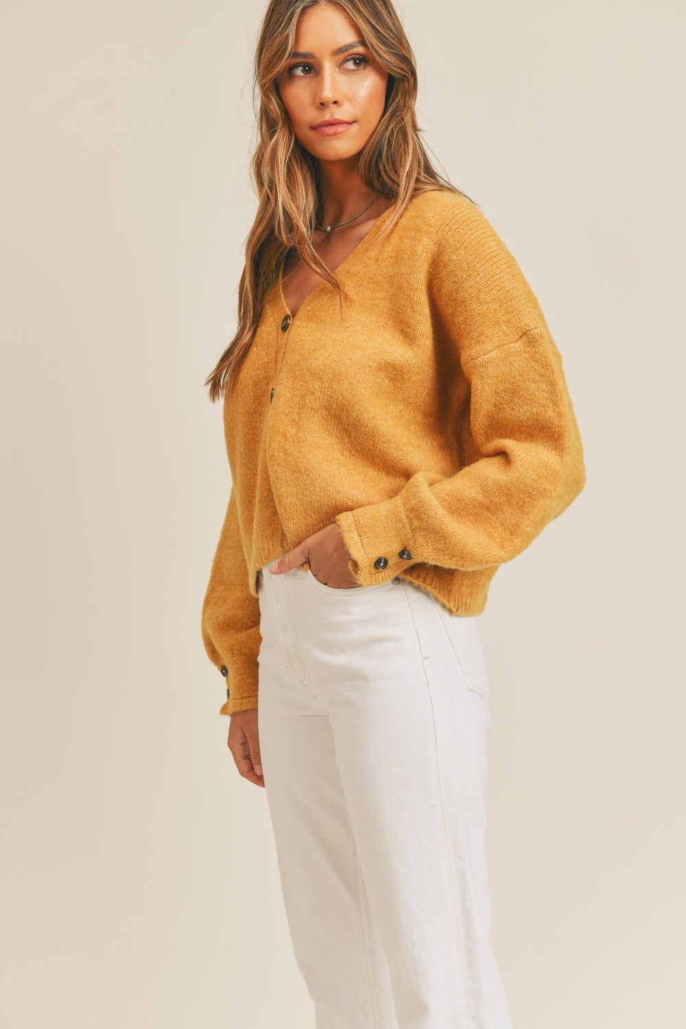 MABLE Long Sleeve Button Down Sweater Cardigan - SaltTree