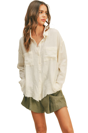 Miou Muse - Double Gauze Button Down Shirt - MMT320