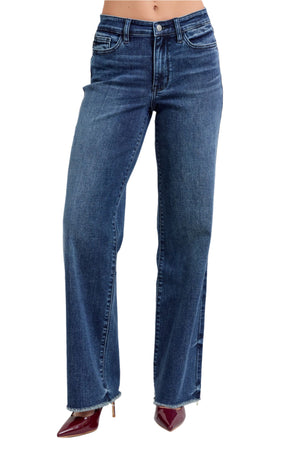 Judy Blue Full Size Raw Hem Mid Rise Jeans - 82640TD