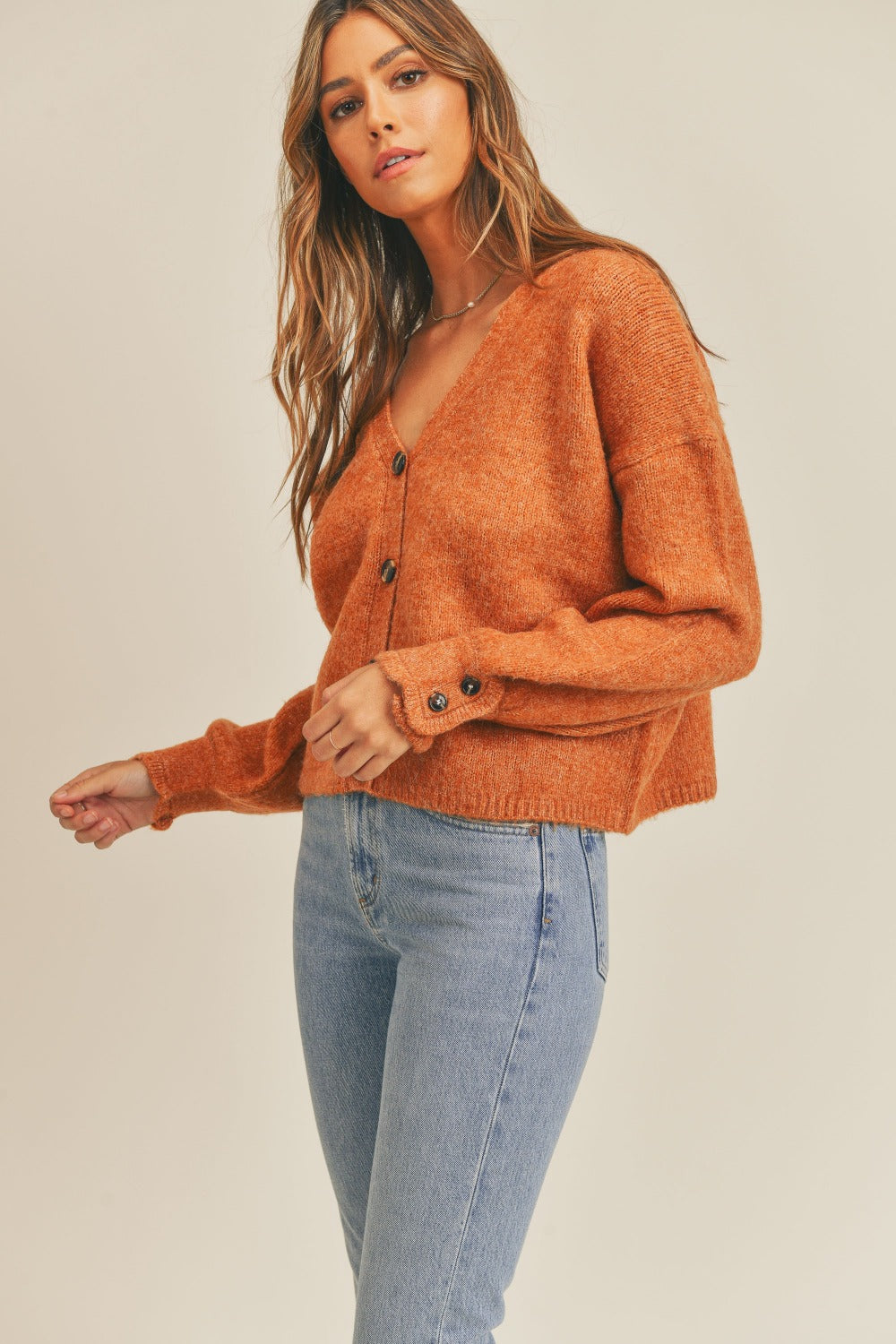 MABLE Long Sleeve Button Down Sweater Cardigan - SaltTree