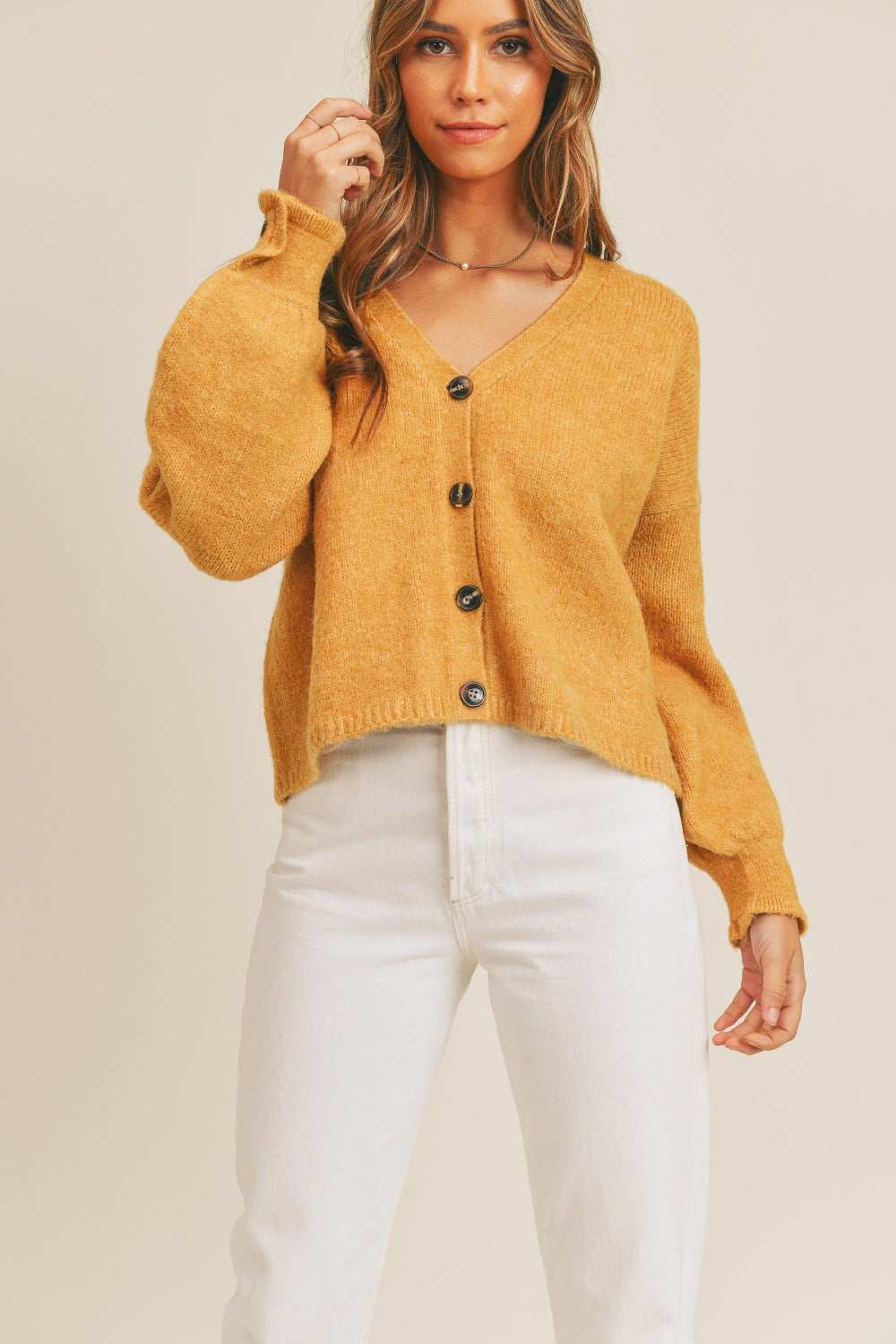 MABLE Long Sleeve Button Down Sweater Cardigan - SaltTree