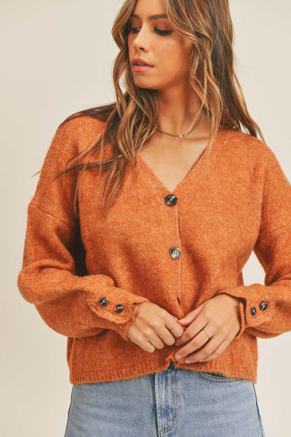 MABLE Long Sleeve Button Down Sweater Cardigan - SaltTree