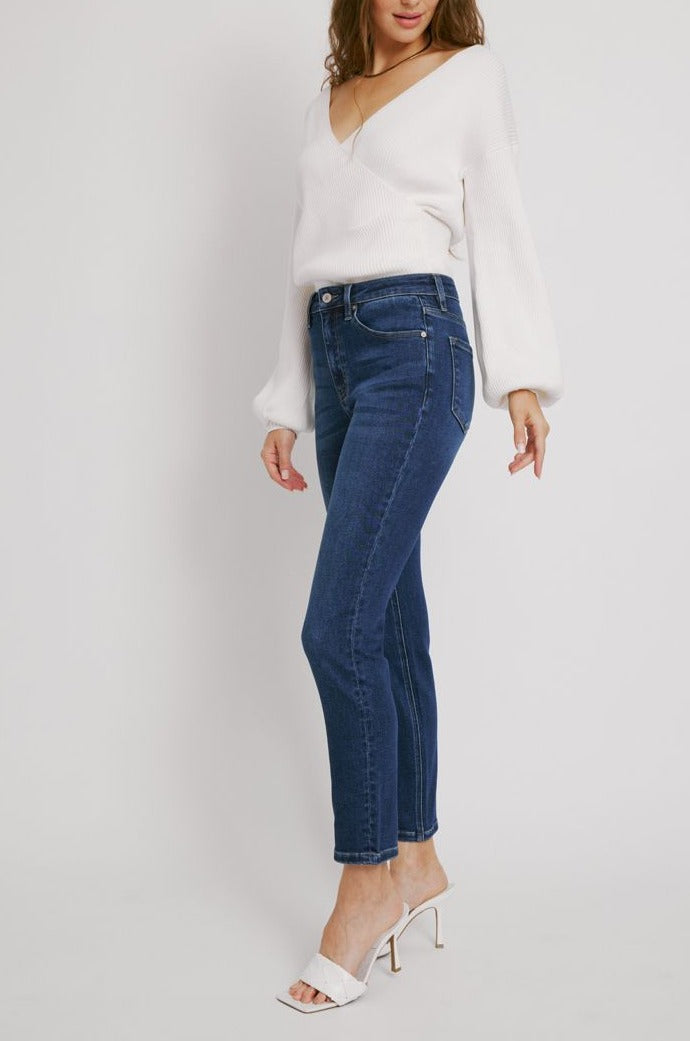 Kancan - Adaline High Rise Slim Straight Jeans - kc11252 - SaltTree