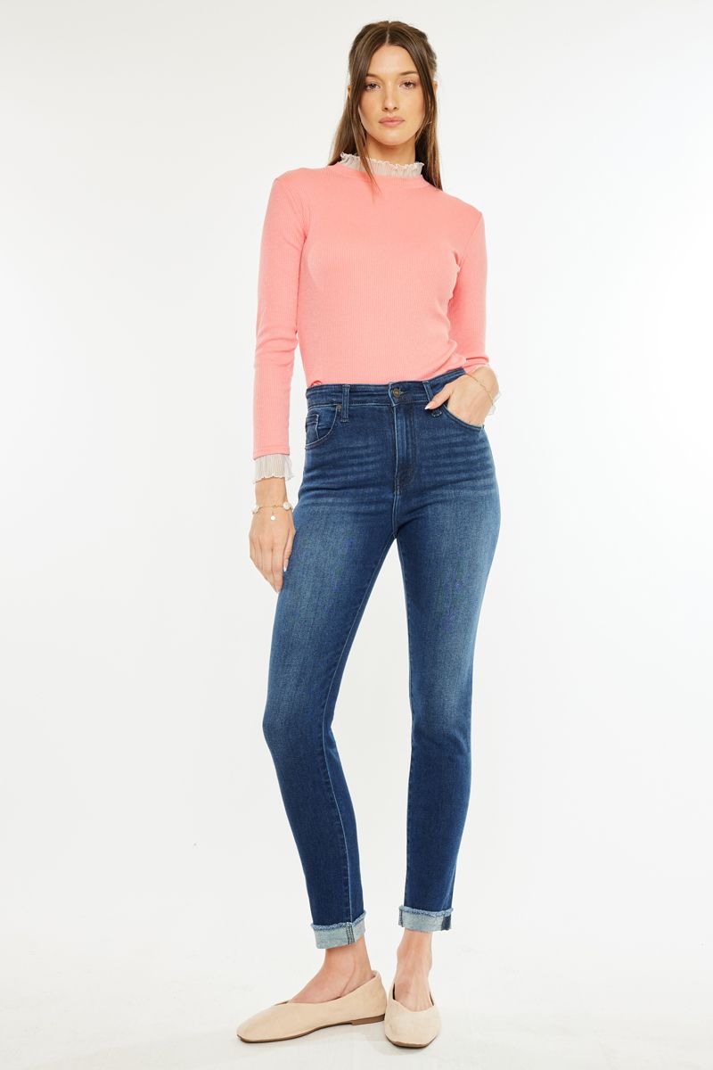 Kancan - Janice High Rise Cigarette Leg Jeans - ESSENTIAL, KC20000 - SaltTree