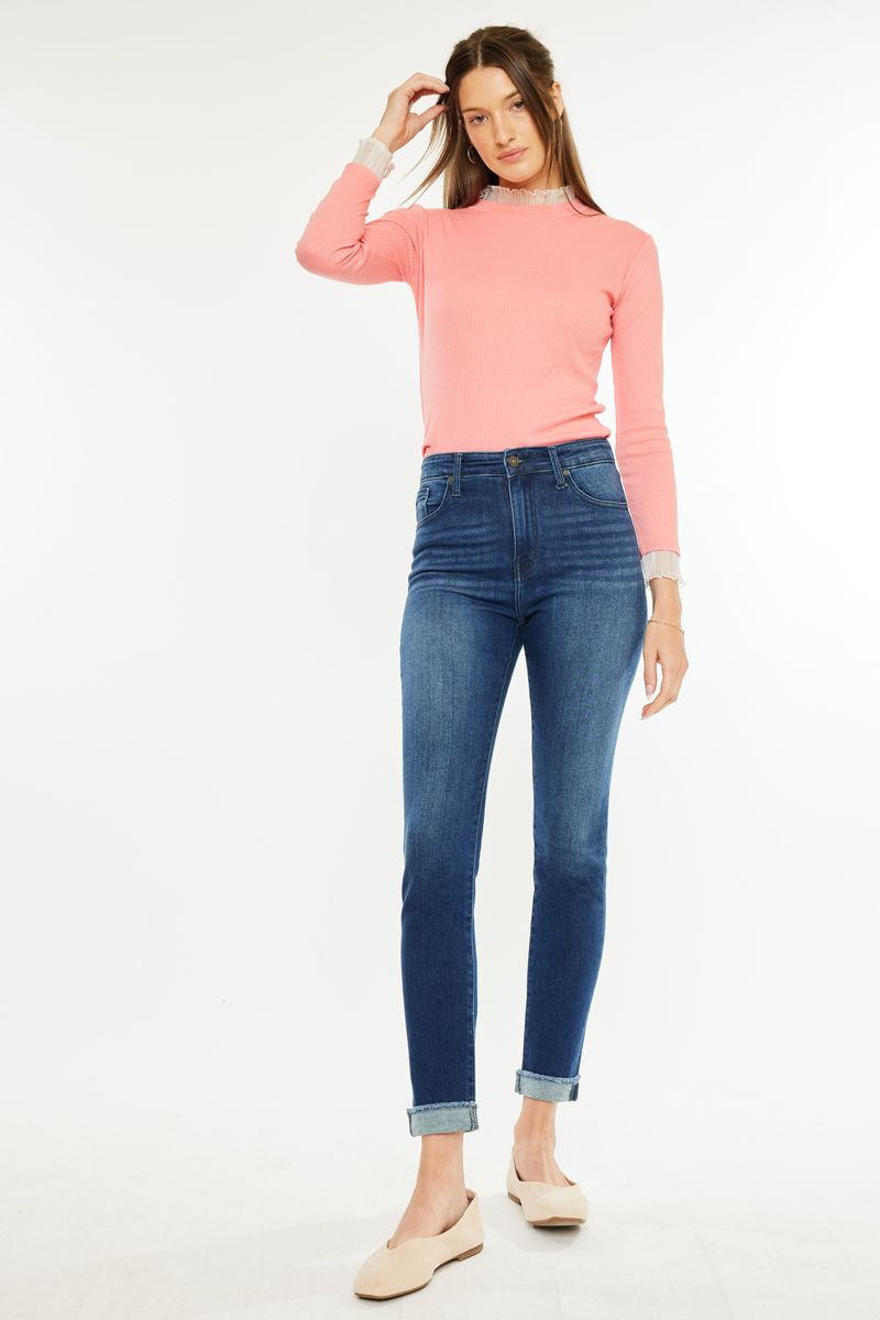 Kancan - Janice High Rise Cigarette Leg Jeans - ESSENTIAL, KC20000 - SaltTree